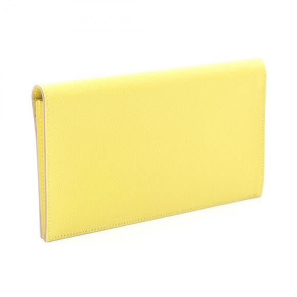 HERMES Yellow Leather Wallet - Picture 2 of 6